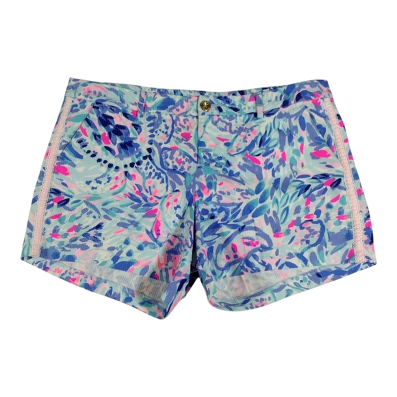 Lilly‎ Pulitzer Callahan Short with Lace Breakwater T Party Wave - Picture 1 of 14
